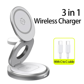 Najir All In One™ 3 In 1 Metal Wireless Charger stand.