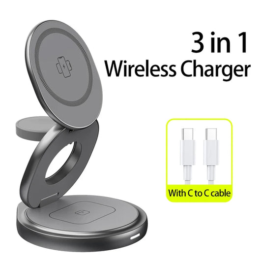 Najir All In One™ 3 In 1 Metal Wireless Charger stand.
